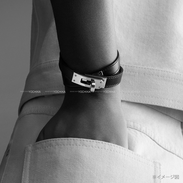 HERMES エルメス ブレスレット ケリー ドゥブルトゥール #M 黒