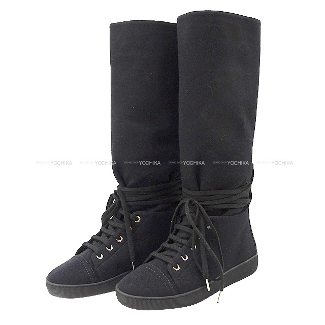CHANEL レースアップブーツ37