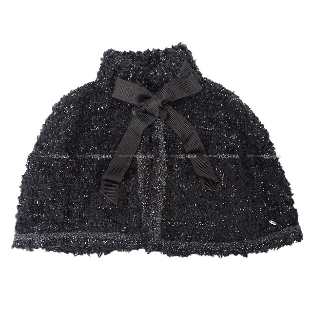 CHANEL シャネル ココボタン付 リボン プードル ツイード ショート  