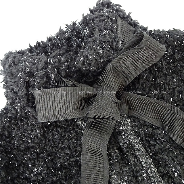 CHANEL シャネル ココボタン付 リボン プードル ツイード ショート