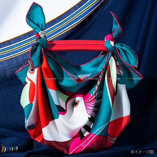 極美品】HERMES プリーツスカーフ シルク100% ブラウン せわしなく 