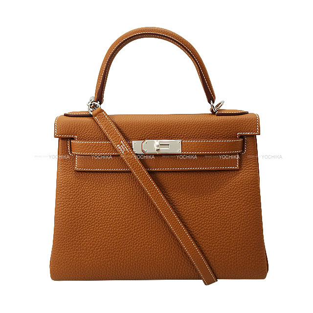 HERMES エルメス ショルダーバッグ ケリー28 内縫い ゴールド トゴ 