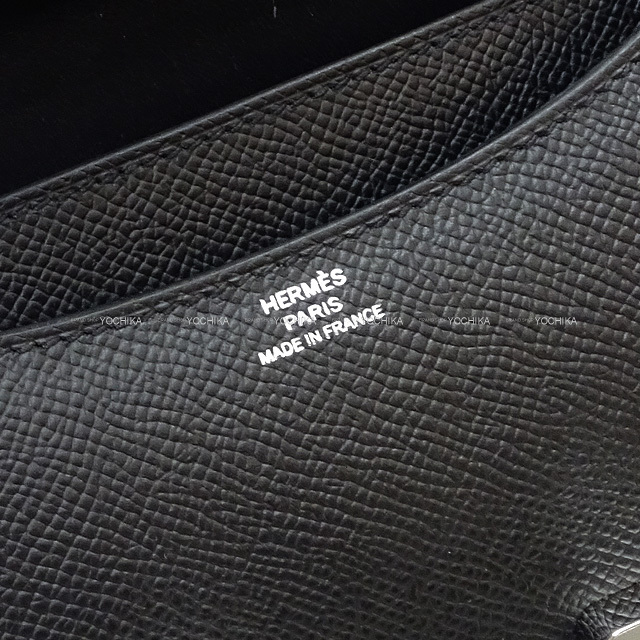 定番人気・美品★エルメス バスティア ノワール ブラック U刻印 エルメス バスティア ヴォーエプソン コインケース ブラック