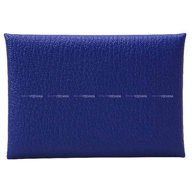 箱付/2023年製] エルメス カードケース B カルヴィ デュオ ブルー  