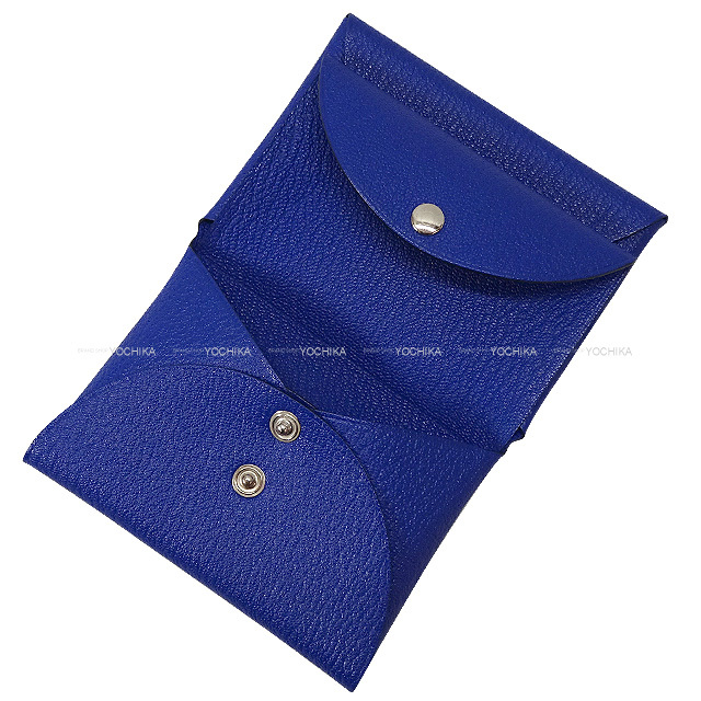 HERMES エルメス カードケース カルヴィ デュオ ブルーアンクル  