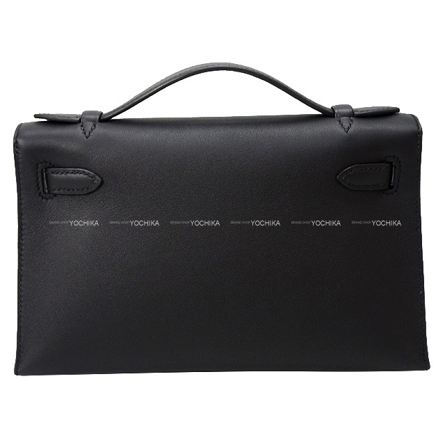 HERMES エルメス ハンドバッグ ポシェットケリー 黒 (ブラック