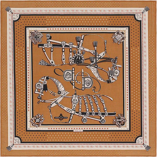 2022年秋冬 HERMES エルメス スカーフ カレ140 宮廷の馬具 バンダナ  