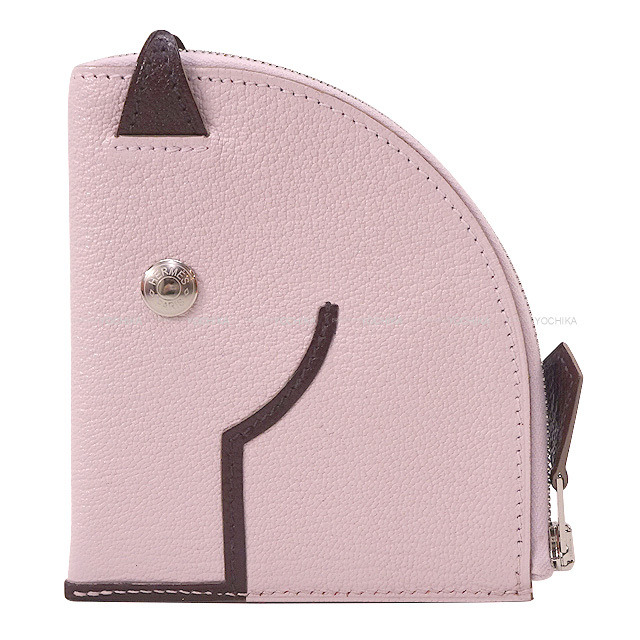 HERMES エルメス コインケース 馬型 パドック モーヴペール/ルージュ  