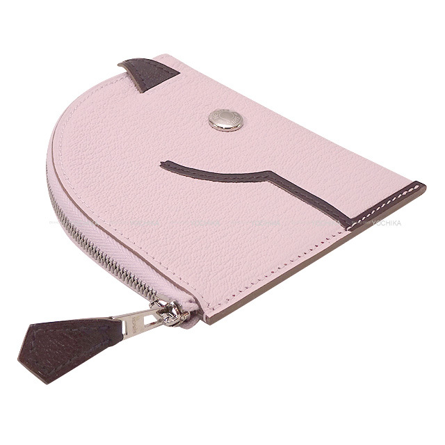 HERMES エルメス コインケース 馬型 パドック モーヴペール/ルージュ 