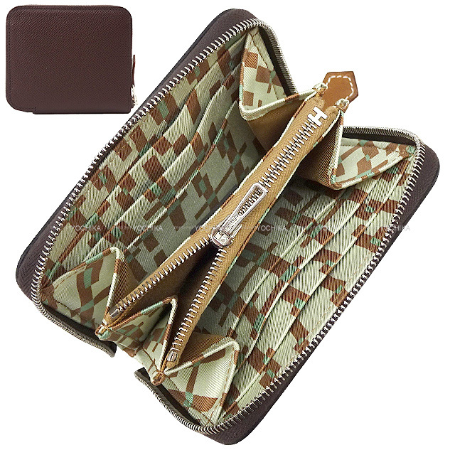 HERMES エルメス 二つ折り財布 アザップシルクイン コンパクト H  