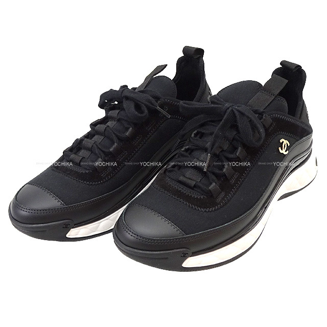 CHANEL シャネル レディース ココマーク スニーカー 黒 (ブラック)/白  