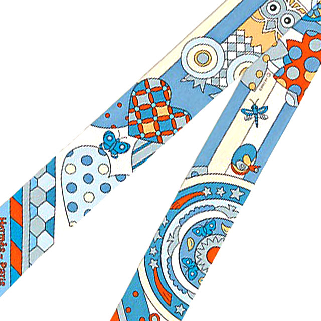 2023年 春夏 HERMES エルメス スカーフ ツイリー 森のささやき ブルー  