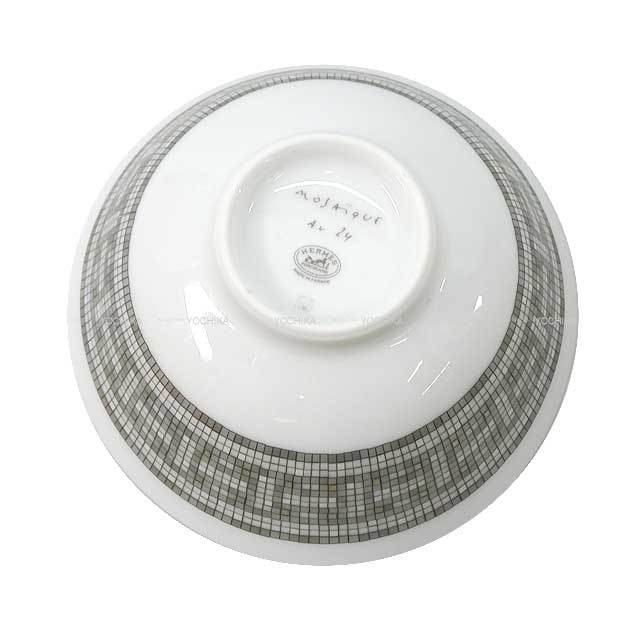 HERMES エルメス 食器 スープボウル モザイク24 プラチナ ポーセリン