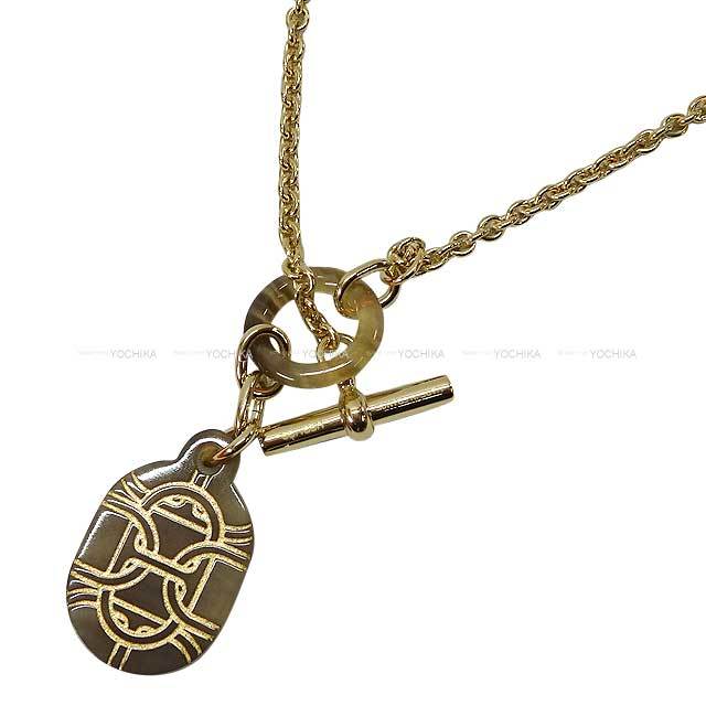 極美品 HERMES エルメス バッファローホーン ロング ネックレス  