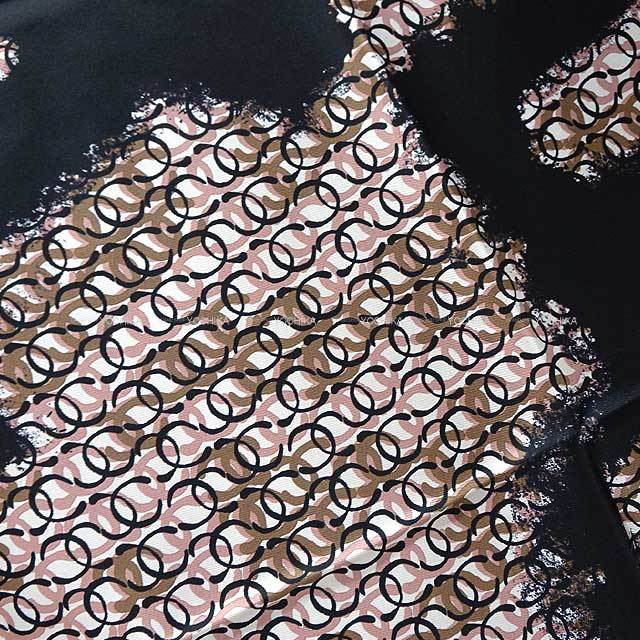 22K CHANEL シャネル スカーフ ココマーク ロゴ 白 (ホワイト)/黒  