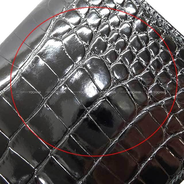HERMES エルメス 長財布 ベアンスフレ 黒 (ブラック) クロコダイル