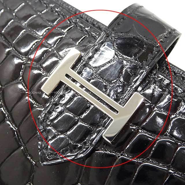 HERMES エルメス 長財布 ベアンスフレ 黒 (ブラック) クロコダイル