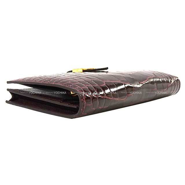 HERMES】エルメス ベアンスフレ 二つ折り長財布 アリゲーター ブルー  