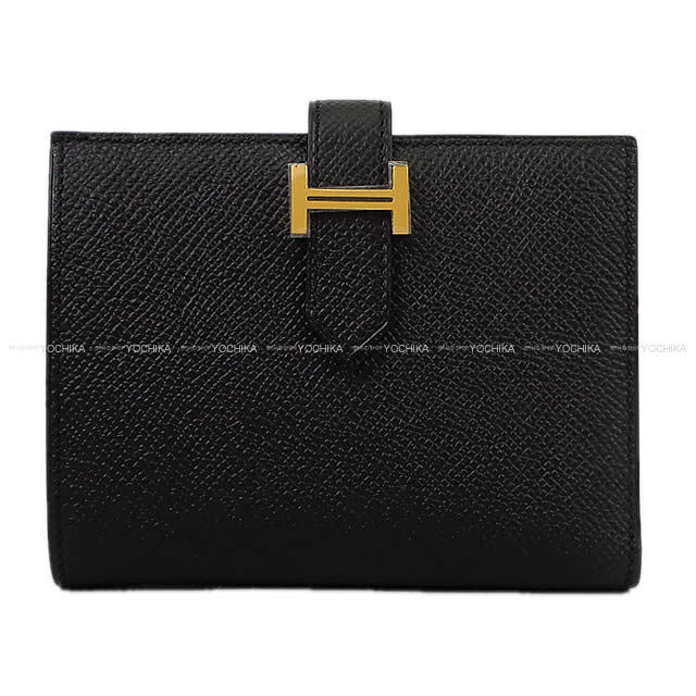HERMES エルメス 二つ折り財布 ベアンコンパクト 黒 (ブラック 