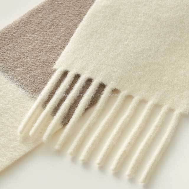 2022年秋冬 HERMES エルメス マフラー バイカラー アリュメット トープ  