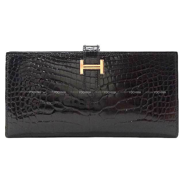 HERMES エルメス 長財布 ベアンスフレ 黒 (ブラック