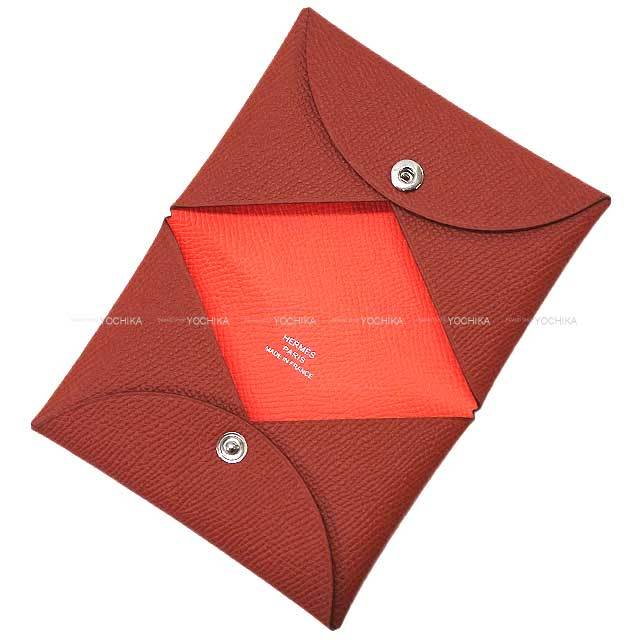 HERMES エルメス カードケース カルヴィ ヴェルソ ルージュ