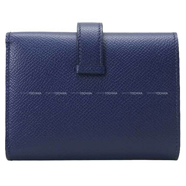 HERMES エルメス 三つ折り財布 ベアンコンビネ ヴェルソ ブルー