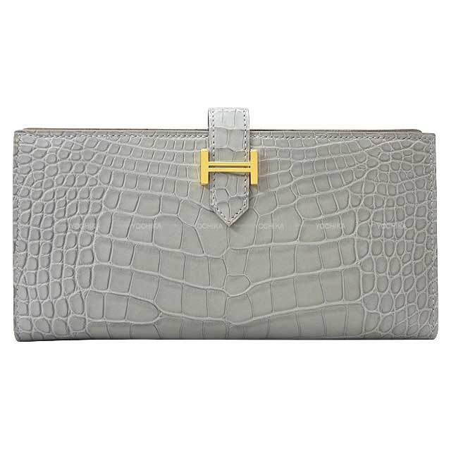 HERMES エルメス 長財布 ベアンスフレ グリスパール (グリペール  