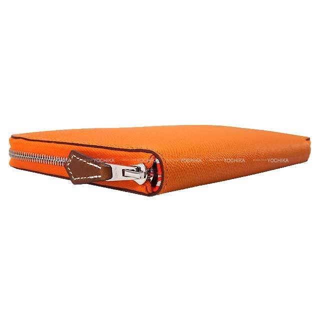 HERMES エルメス 長財布 アザップシルクイン ワイルド オレンジ  