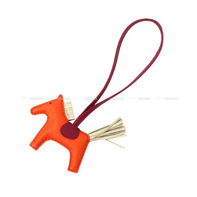 HERMES エルメス バッグチャーム ロデオ PM オレンジポピー/クレ