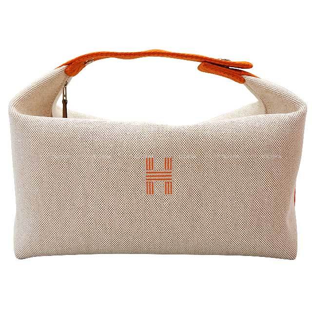 HERMES エルメス ポーチ ブリッドアブラック GM ジグザグ オレンジ 