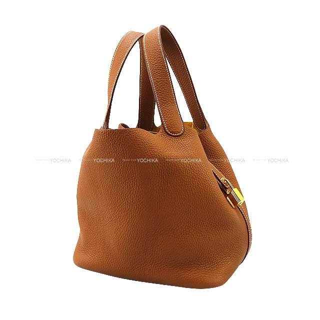 HERMES エルメス ハンドバッグ ピコタンロック 22 MM ゴールド