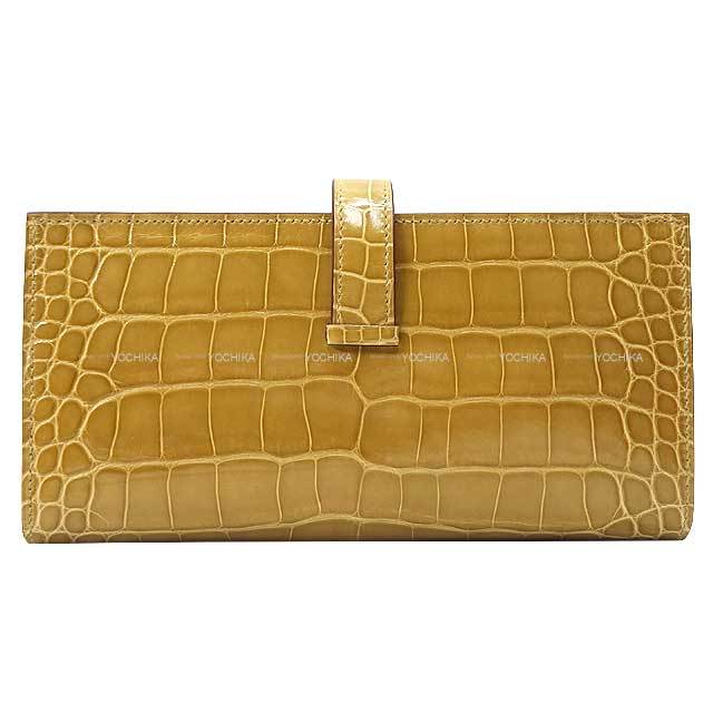参考価格213万】エルメス ベアン アリゲーター クロコダイル 長財布