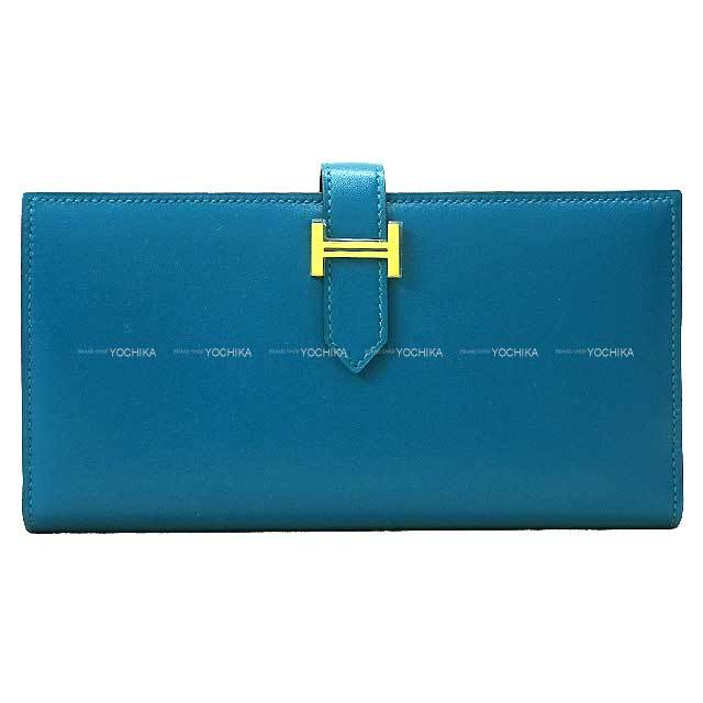 HERMES エルメス ベアン スフレ 長財布 ブルー YSN刻印 箱付き HERMES （未使用 展示品）エルメス ベアン スフレ 二つ折り長