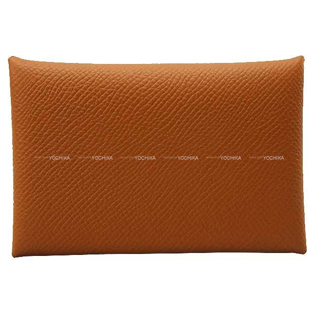 HERMES エルメス カードケース カルヴィ ヴェルソ ゴールド/ヴェールフィズ エプソン シルバー金具 U刻印 新品