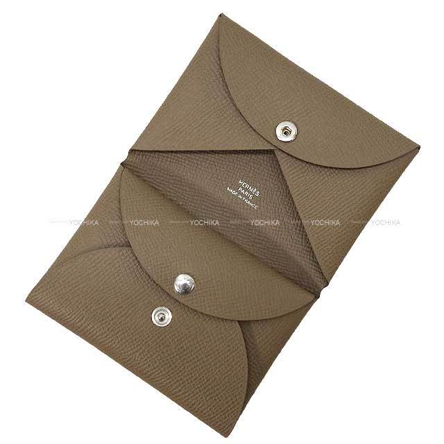 HERMES エルメス カードケース カルヴィ デュオ エトープ (エトゥープ  