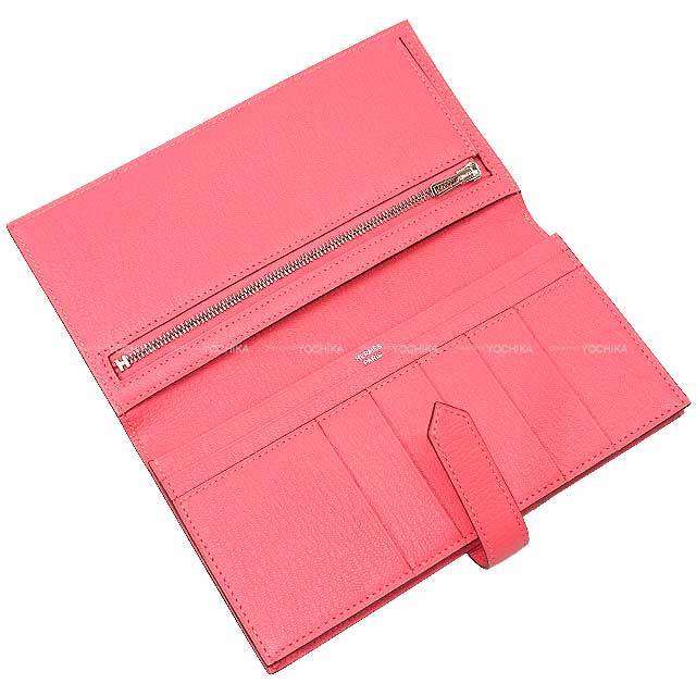 HERMES エルメス 長財布 ベアンスフレ ローズアザレ シェーブルミゾル  