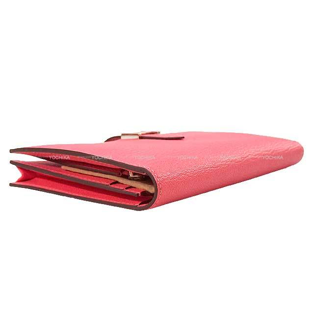 HERMES エルメス 長財布 ベアンスフレ ローズアザレ シェーブルミゾル  