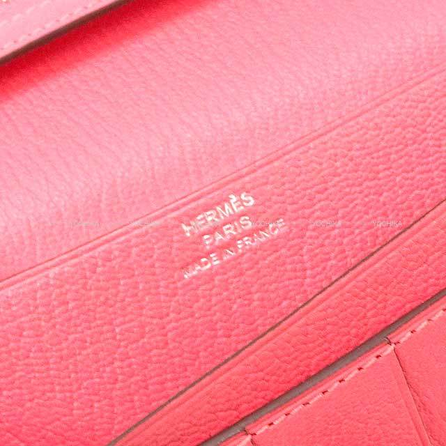 HERMES エルメス 長財布 ベアンスフレ ローズアザレ シェーブルミゾル  