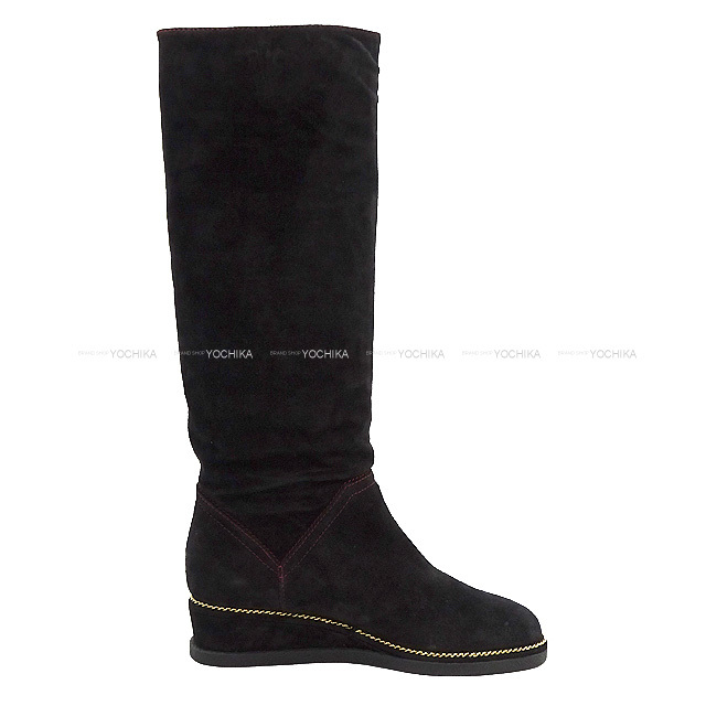 ⭐️未使用級⭐️シャネル ロングブーツ ココマーク ステッチ 23cm ステッチ CHANEL シャネル ブーツ ココマーク ステッチ ロングブーツ #37 黒