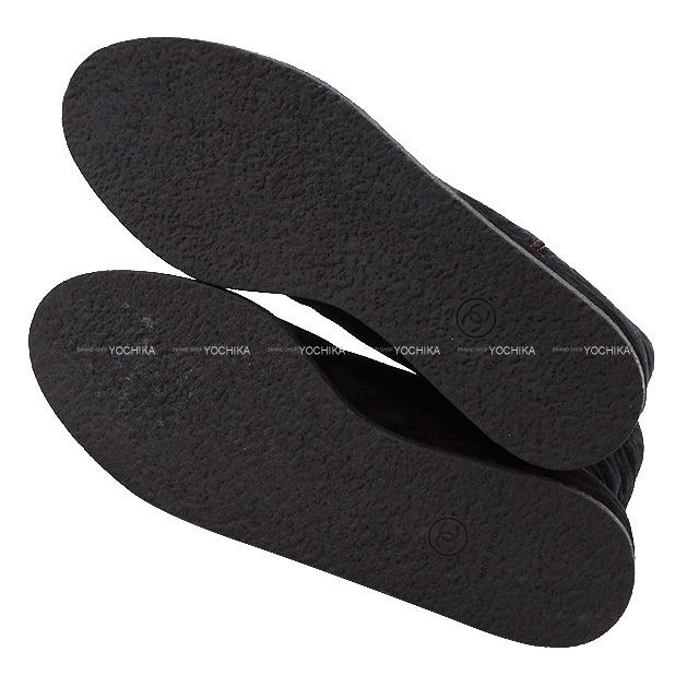 CHANEL シャネル ブーツ ココマーク ステッチ ロングブーツ #37 黒