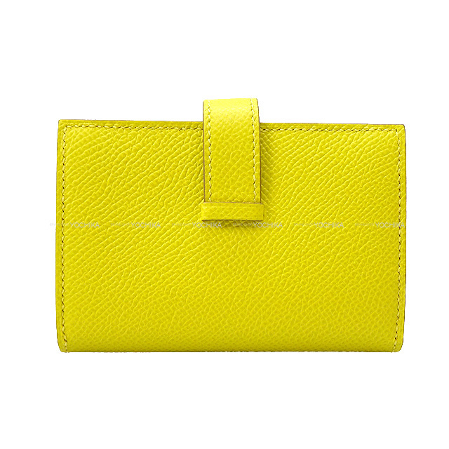HERMES イエロー 二つ折り財布 HERMES エルメス 二つ折り財布 ベアンミニ コインケース付き 名刺