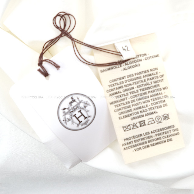HERMES エルメス 半袖シャツ Mors a Jouet チャーム付 ブラウス