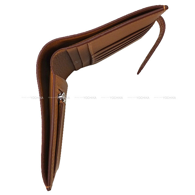 【鑑定済】HERMES エルメス　ベアン　二つ折り長財布　シルバー金具　K刻印 鑑定済】HERMES エルメス ベアン 二つ折り長財布 シルバー金具 K