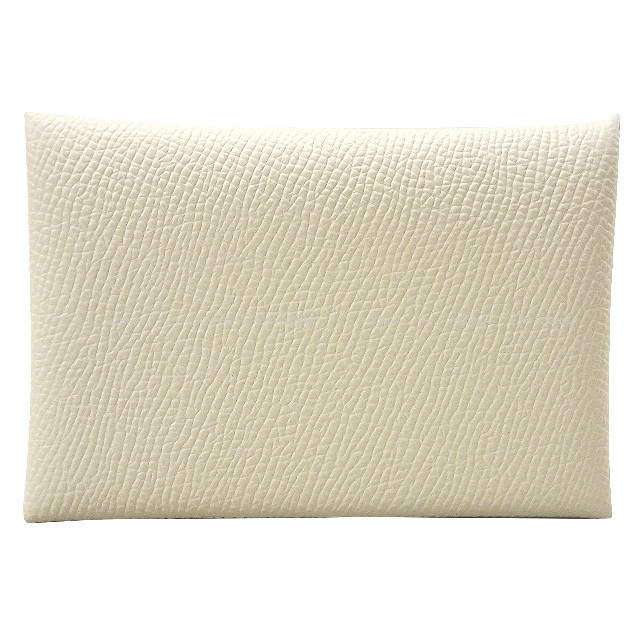 HERMES エルメス カードケース カルヴィ クレ エプソン シルバー金具 U  