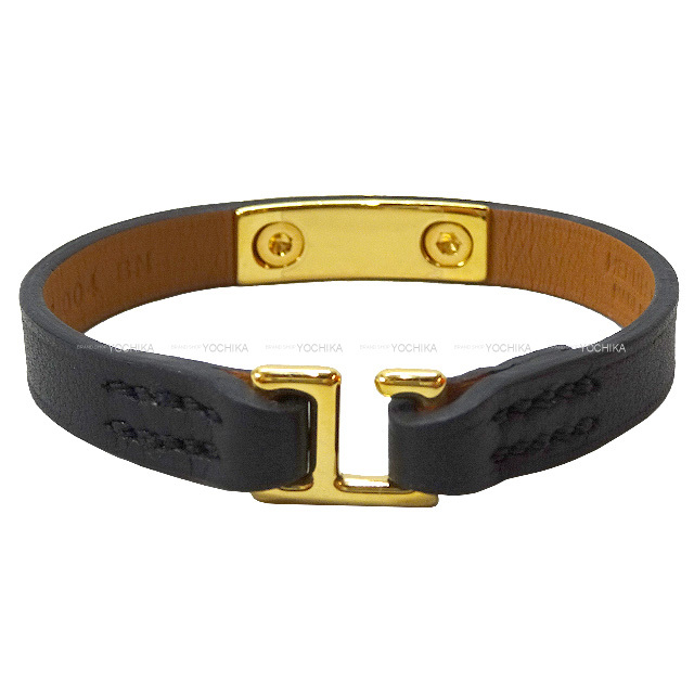 HERMES エルメス ブレスレット マイクロ リヴァル ＃T2 黒 (ブラック 