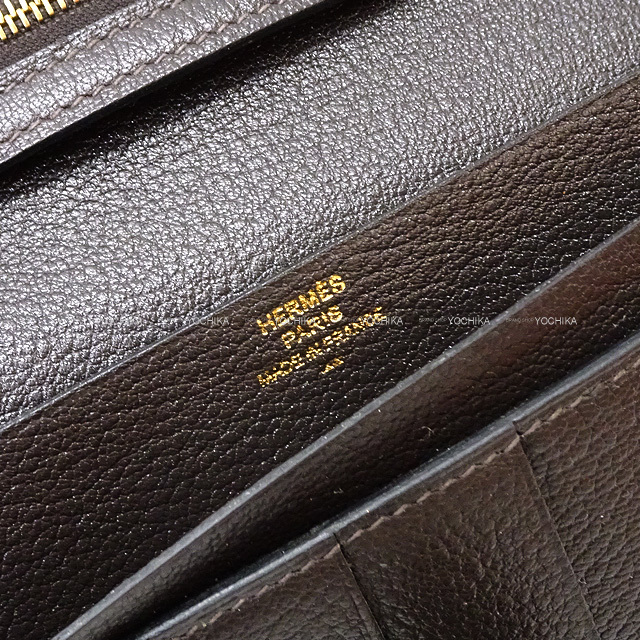 HERMES エルメス ベアン スフレ ブラウン ゴールド金具 長財布 A496  