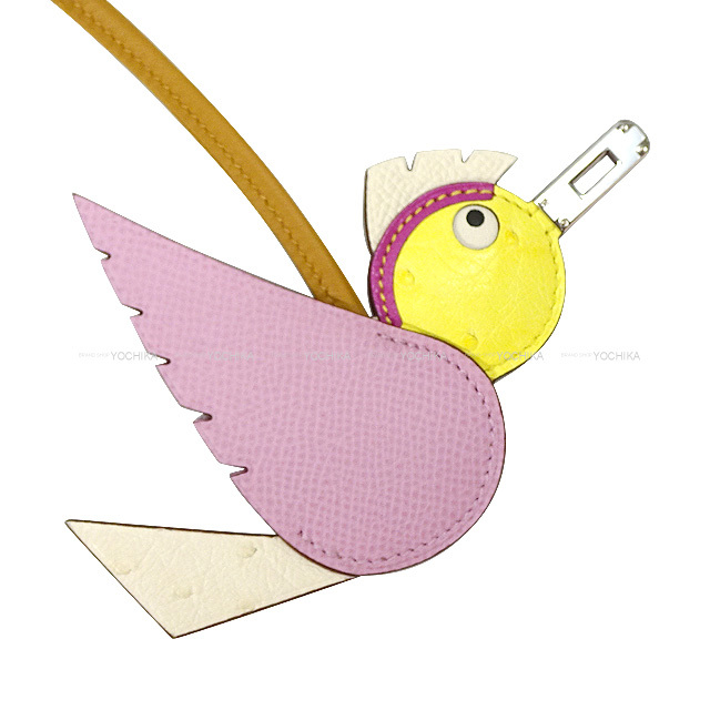 エルメス バーディ 鳥　B刻印 チャーム　キーホルダー マルチカラー レザー HERMES エルメス バッグチャーム バーディ チャーム マルチ