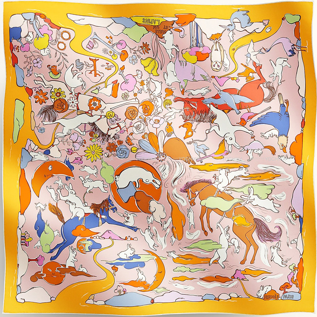 2023年秋冬新作 HERMES エルメス スカーフ カレ90 千と一のウサギ  