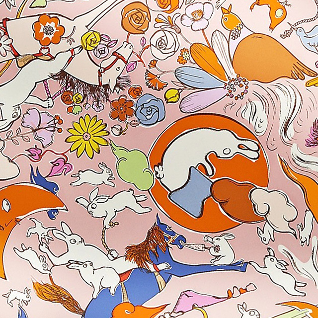 2023年秋冬新作 HERMES エルメス スカーフ カレ90 千と一のウサギ  